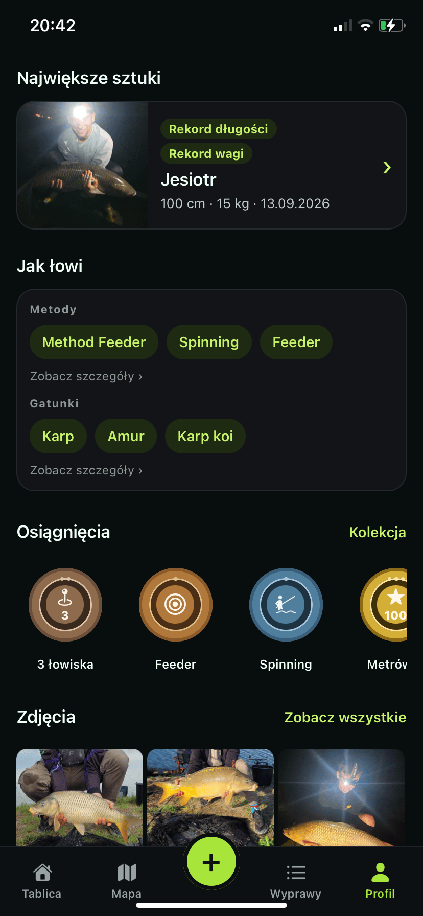 Podsumowanie profilu wędkarza z największą rybą, metodami i zdjęciami